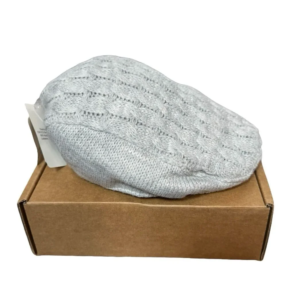 Cable Knit‎ Flat Cap Toddler Boys Gray Newsboy Cabbie Driver Hat Outdoor NWT